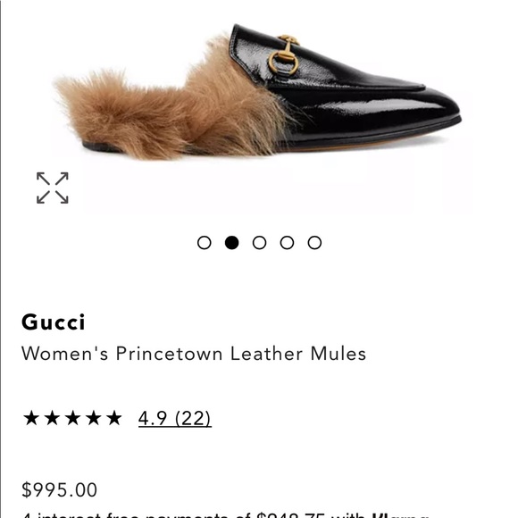 Gucci princetown leather fur slides size 36 black - Picture 5 of 6
